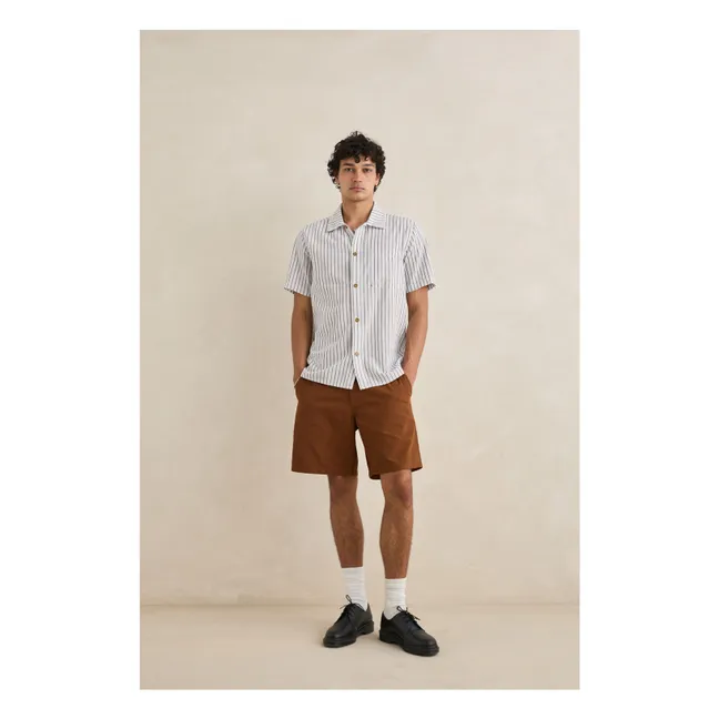 Camisa de manga corta a rayas | Gris Claro