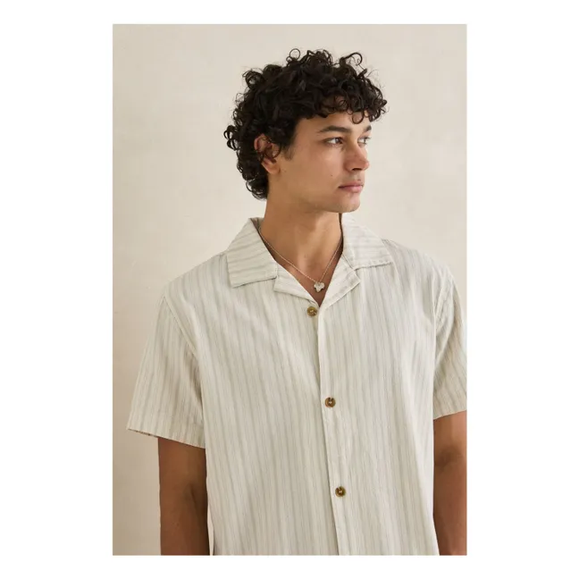 Camisa de manga corta a rayas de vacaciones | Crema