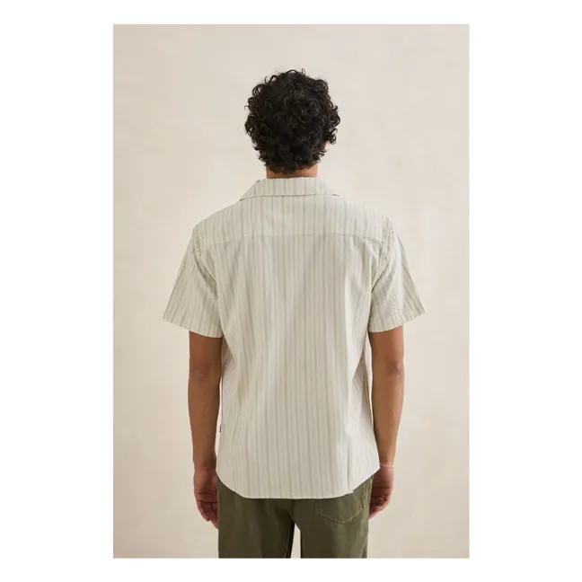 Camisa de manga corta a rayas de vacaciones | Crema