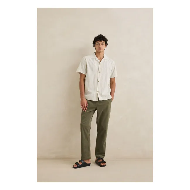 Camisa de manga corta a rayas de vacaciones | Crema