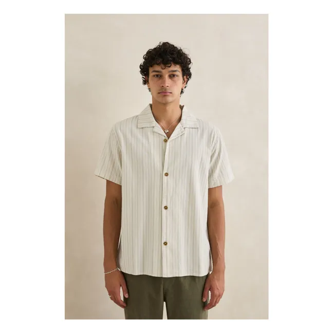 Camisa de manga corta a rayas de vacaciones | Crema