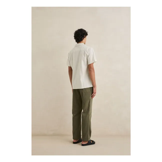 Camisa de manga corta a rayas de vacaciones | Crema