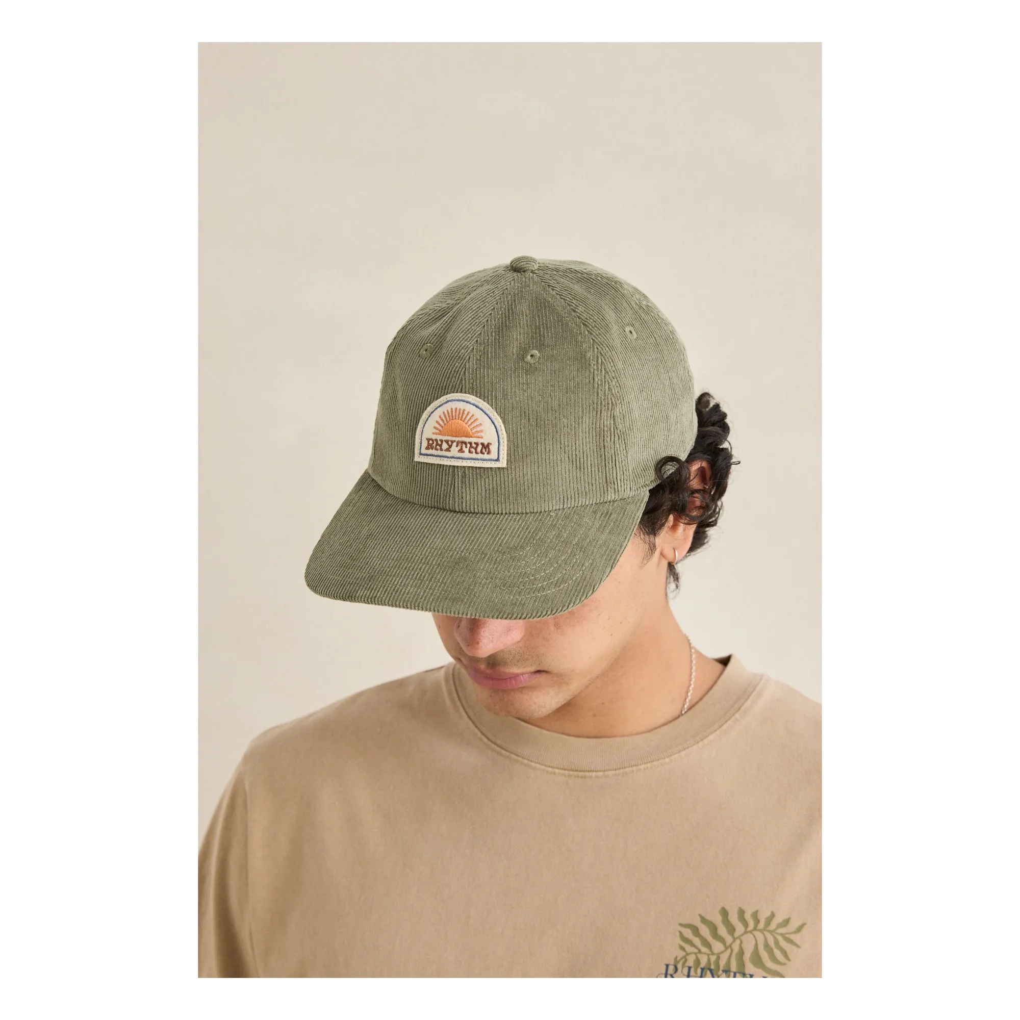 Casquette en Velours Côtelé | Khaki- Image produit n°1
