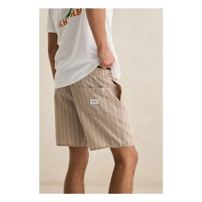 Gestreifte Jam Shorts  | Dunkelbeige