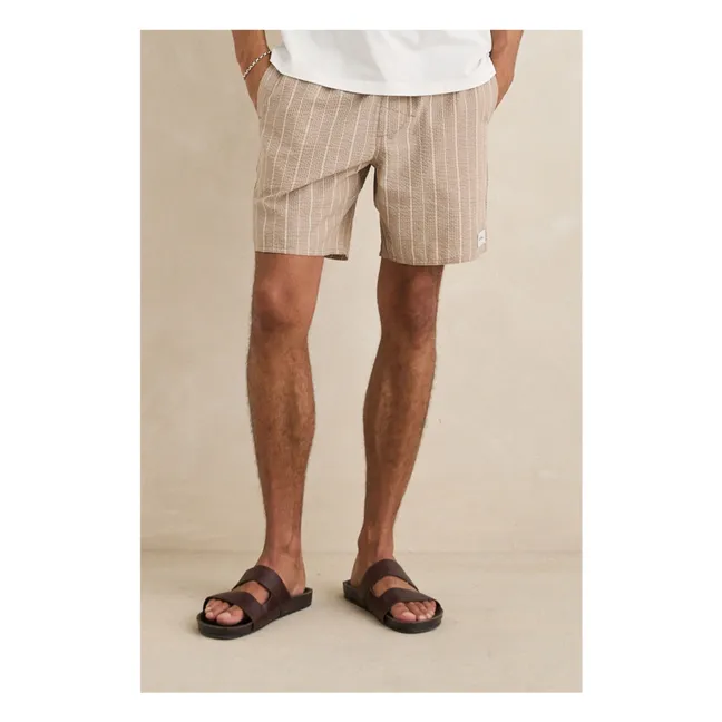Gestreifte Jam Shorts  | Dunkelbeige