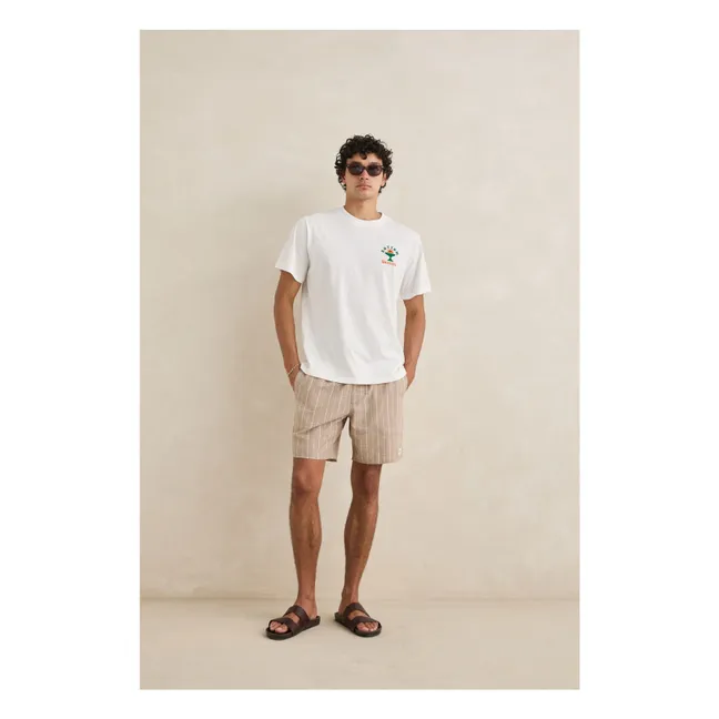 Gestreifte Jam Shorts  | Dunkelbeige