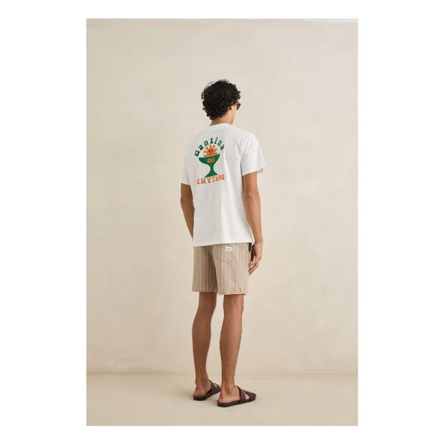 Gestreifte Jam Shorts  | Dunkelbeige