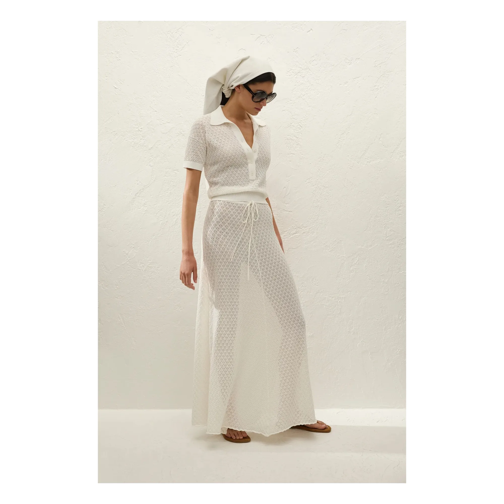 Polo Pointelle Lena Coton | Ecru- Image produit n°2
