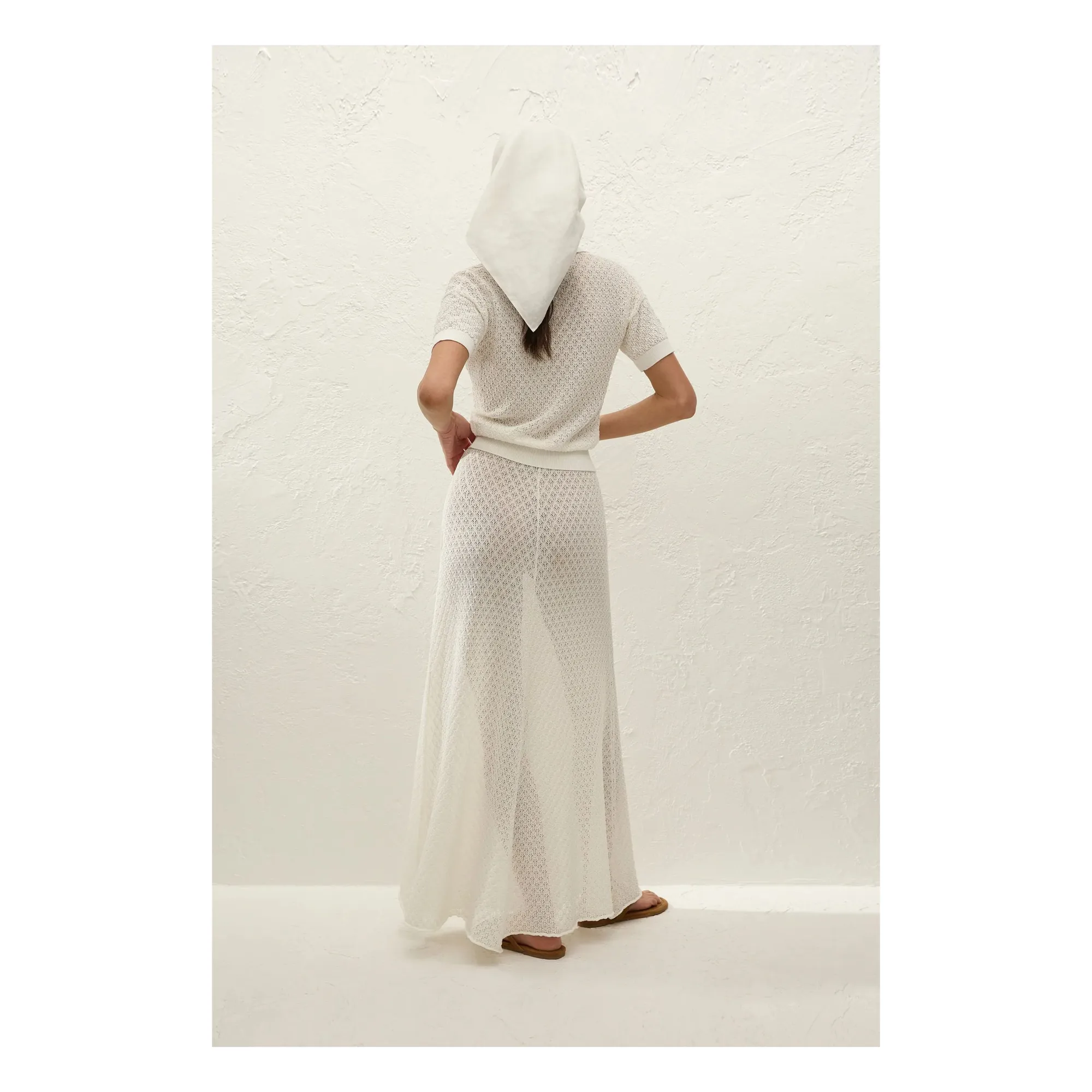Polo Pointelle Lena Coton | Ecru- Image produit n°3