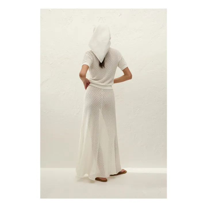 Polo de algodón Pointelle Lena | Crudo- Imagen del producto n°3