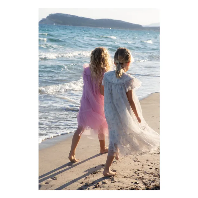 Robe Marisol Fleurie | Bleu gris