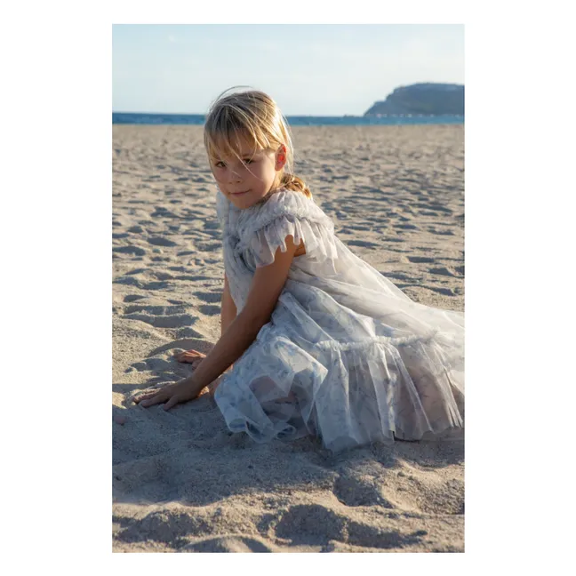 Robe Marisol Fleurie | Bleu gris