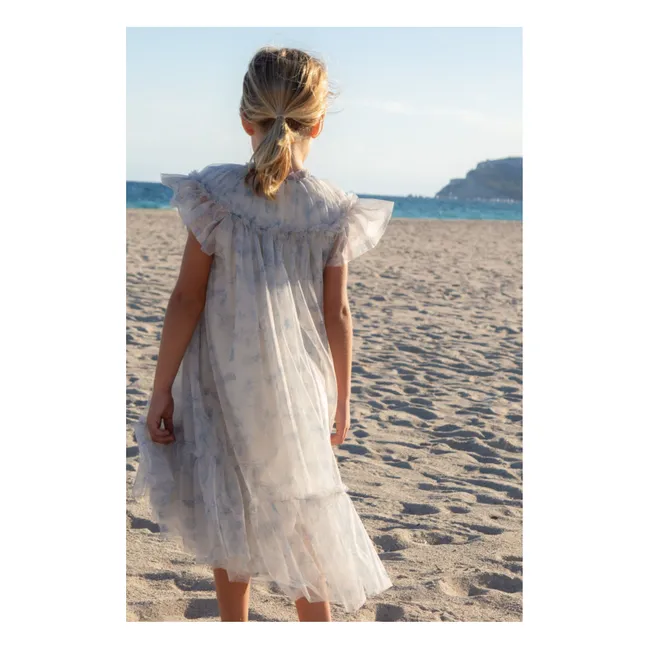Robe Marisol Fleurie | Bleu gris