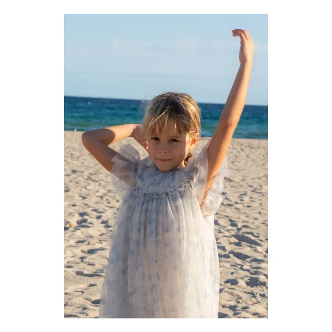 Robe Marisol Fleurie | Bleu gris