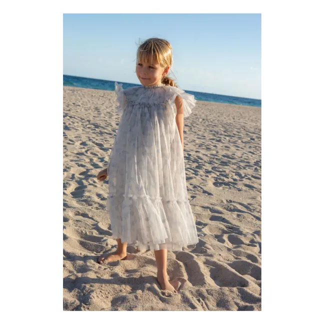 Robe Marisol Fleurie | Bleu gris