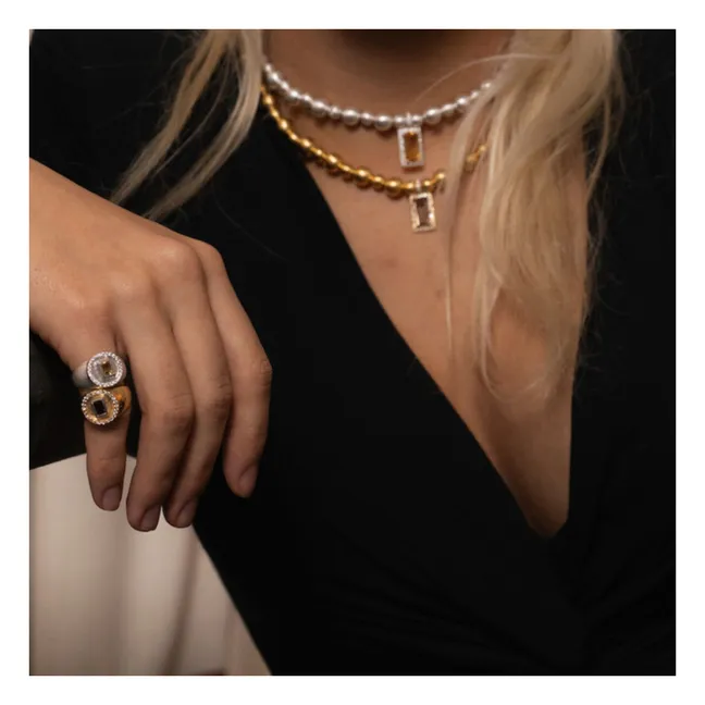 Bague Didi - Argentée | Citrine