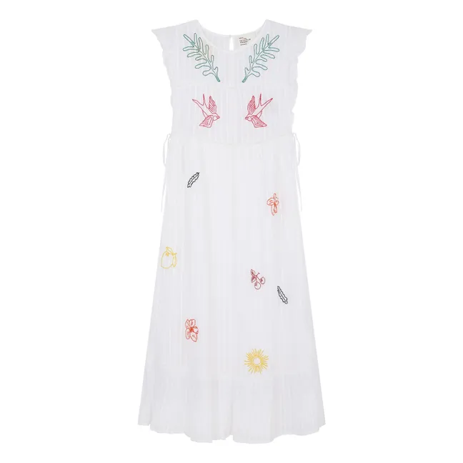 Vestido de habitación de algodón orgánico | Blanco