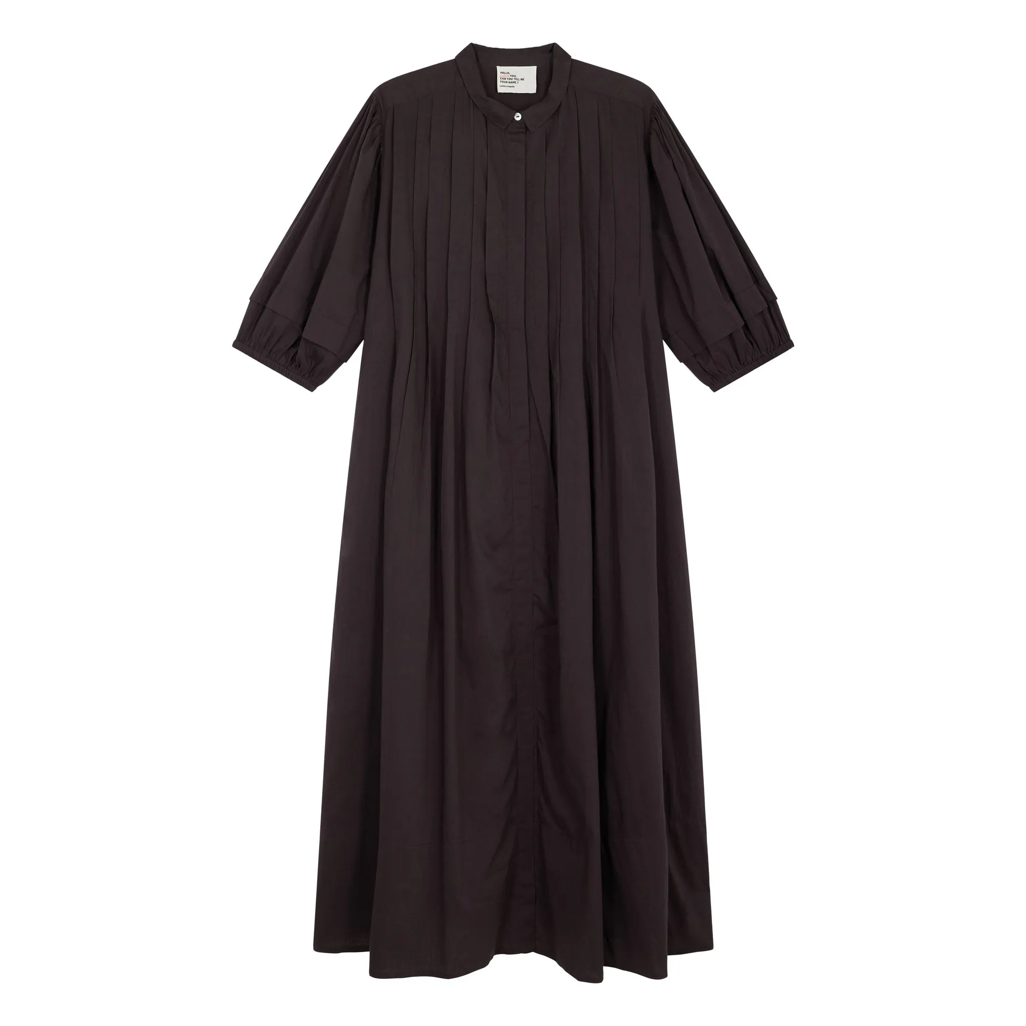 Leon & Harper - Robe Longue Femme Coton Bio Charbon XS