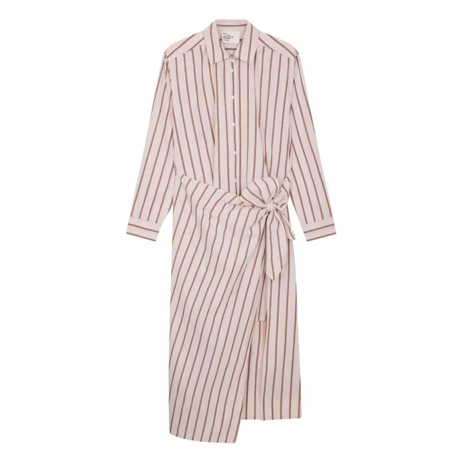 Robe Rayures Rebecca Coton Bio | Bleu ciel