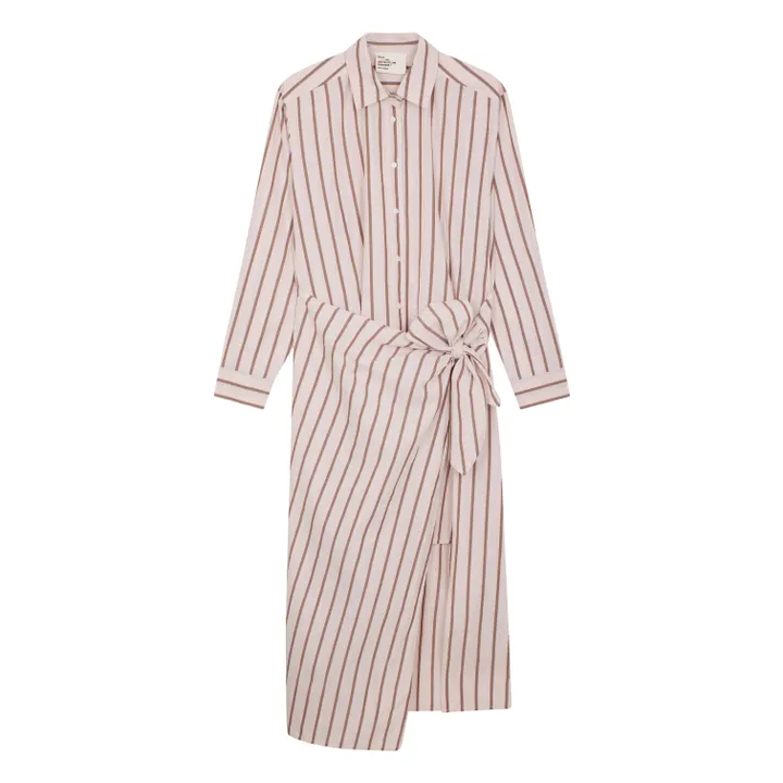 Vestido de algodón orgánico a rayas Rebecca | Azul Cielo- Imagen del producto n°0