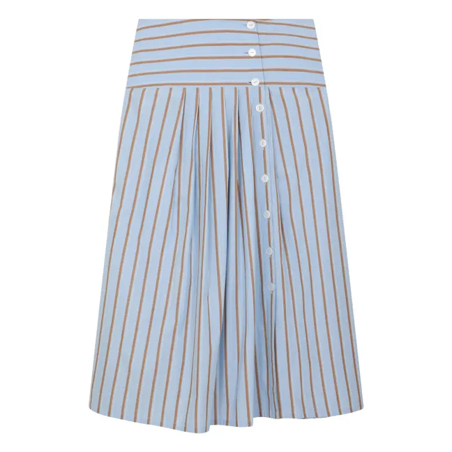 Gonna a righe Joyau in cotone biologico | Azzurro