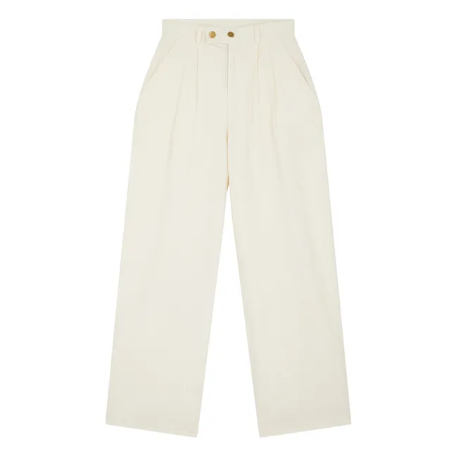Perli Organic Cotton Pants | White