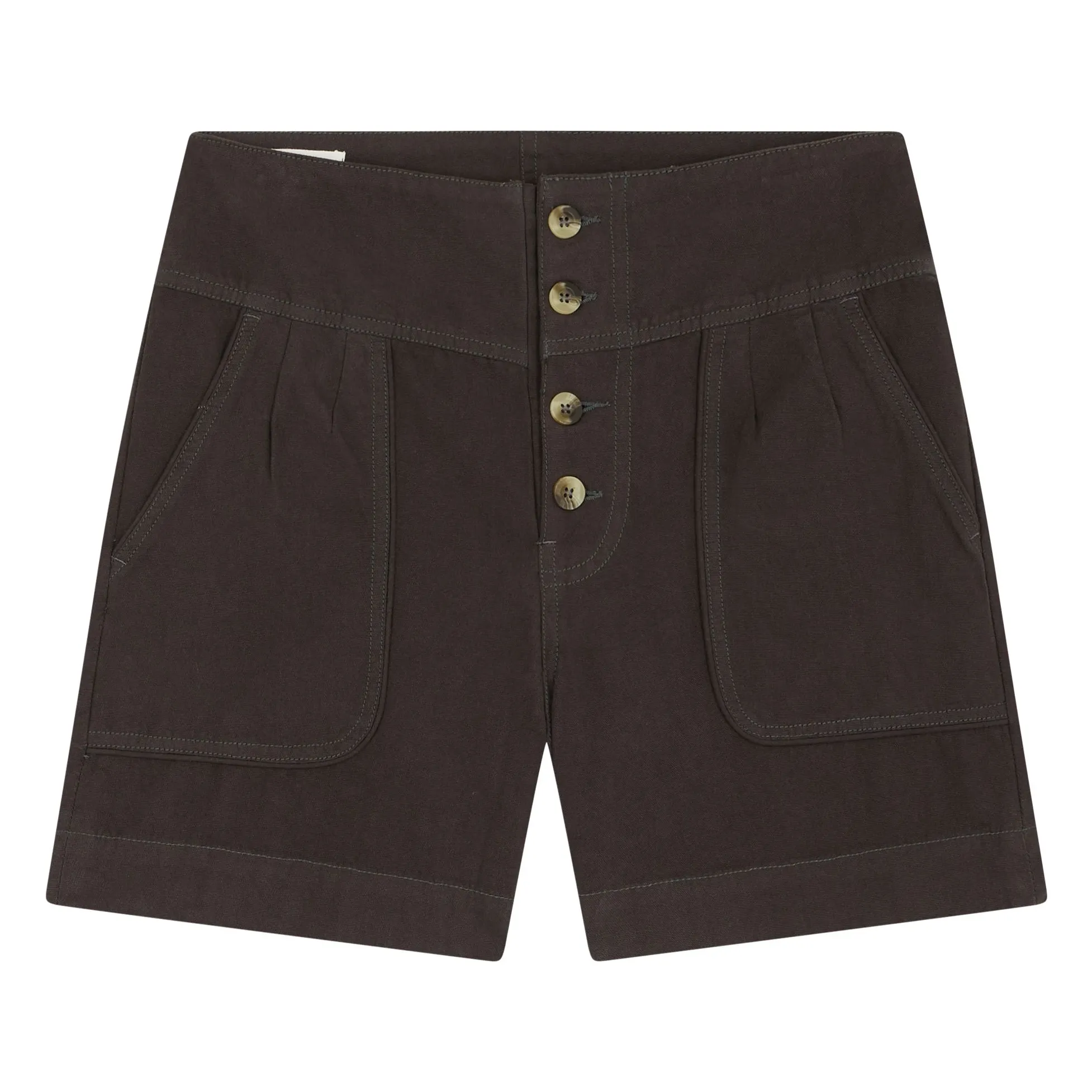 Leon & Harper Carbon Qitu Cotton Shorts