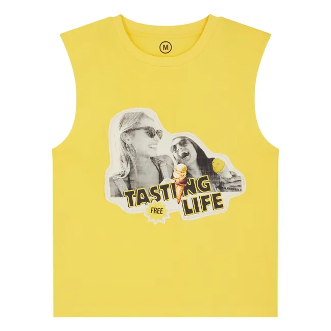 Camiseta de tirantes Tasting Life Algodón orgánico | Amarillo
