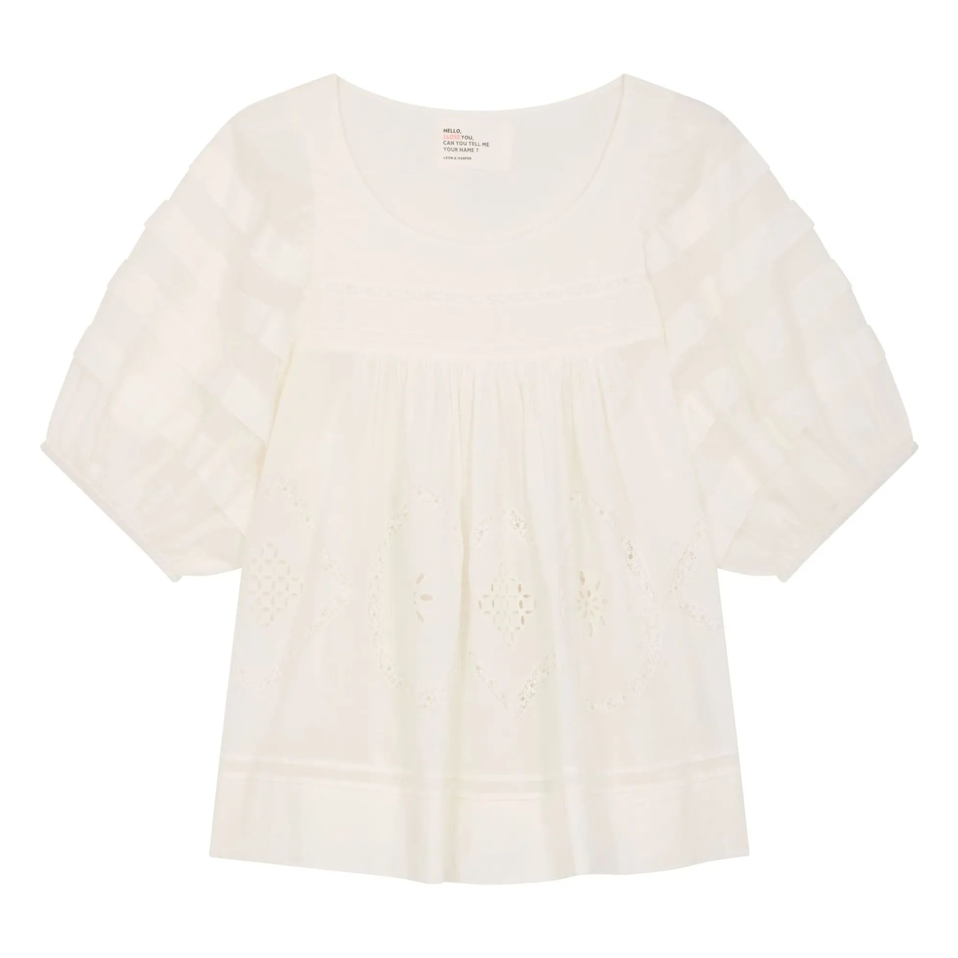 Leon & Harper White Cindie Organic Cotton Blouse