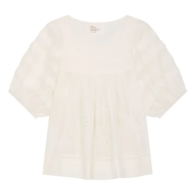 Blusa Cindie de algodón orgánico | Blanco