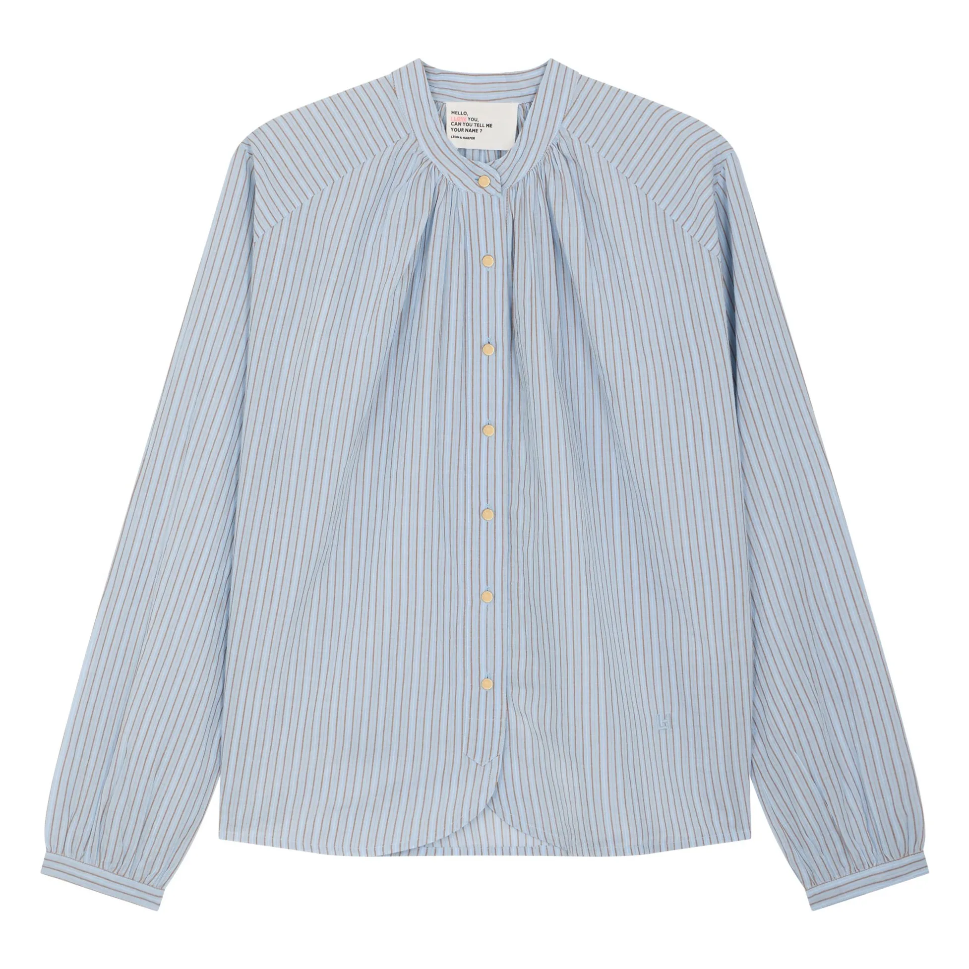 Leon & Harper Blue Cirus Stripes Organic Cotton Blouses