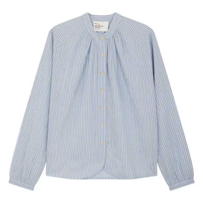 Blusen Streifen Cirus Bio-Baumwolle | Blau