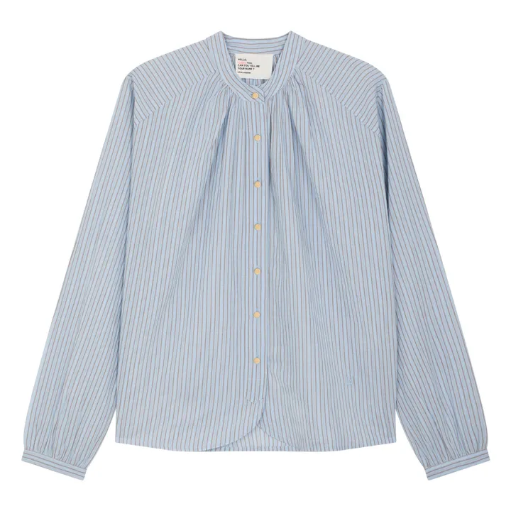 Blusas de algodón ecológico Cirus Stripes | Azul- Imagen del producto n°0