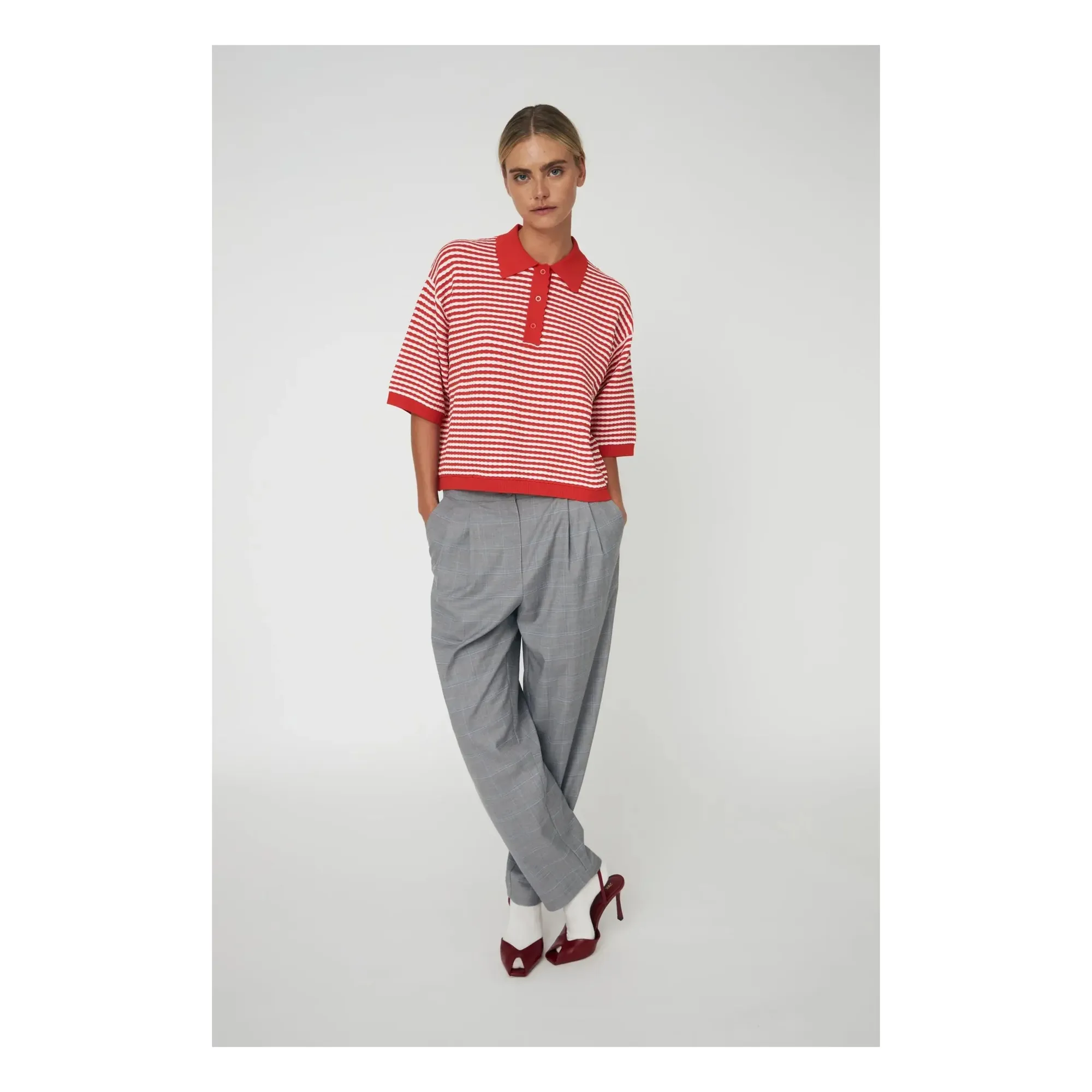 Stella Nova Red Polo Stripes