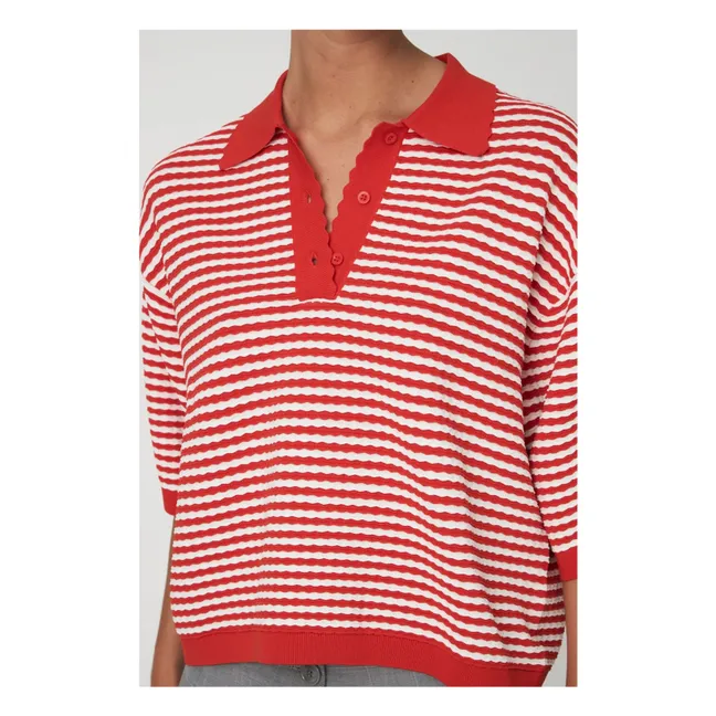 Polo Rayures | Rouge