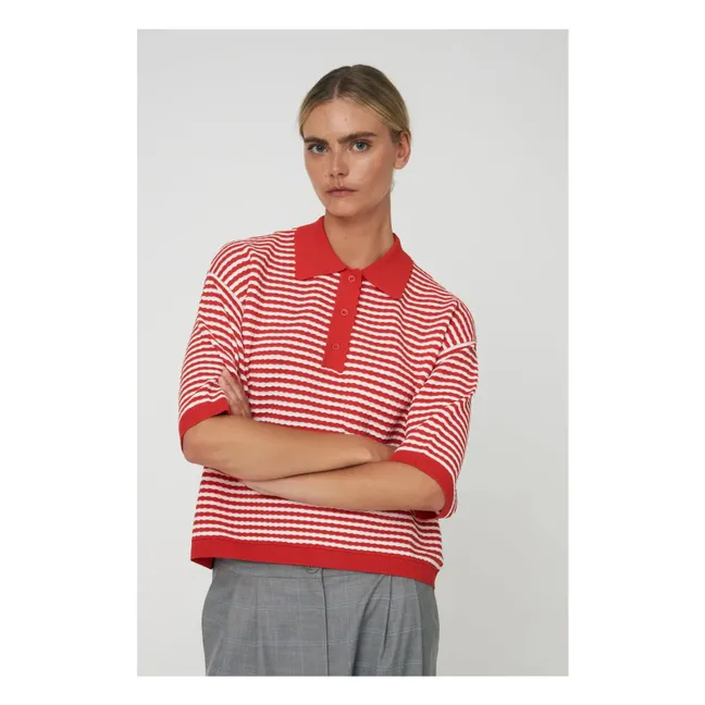 Polo Rayures | Rouge