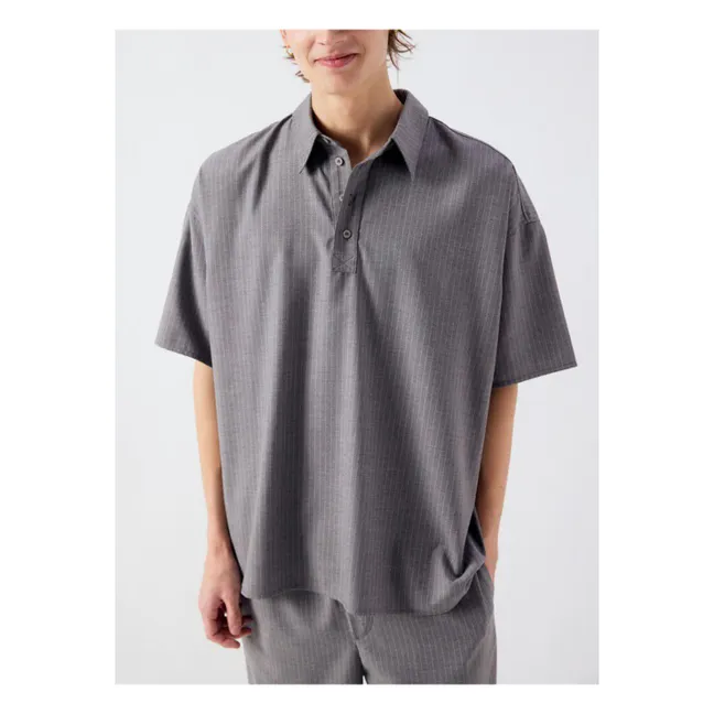 Canotta a righe | Grigio chiné