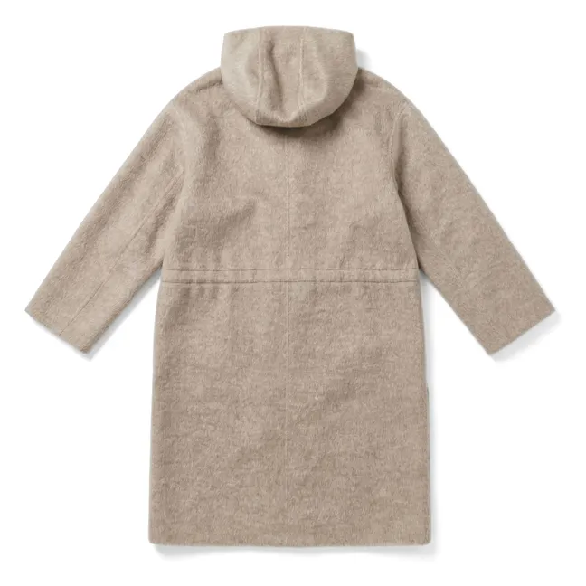 Equinoxe Wool Hooded Coat | Pearl grey