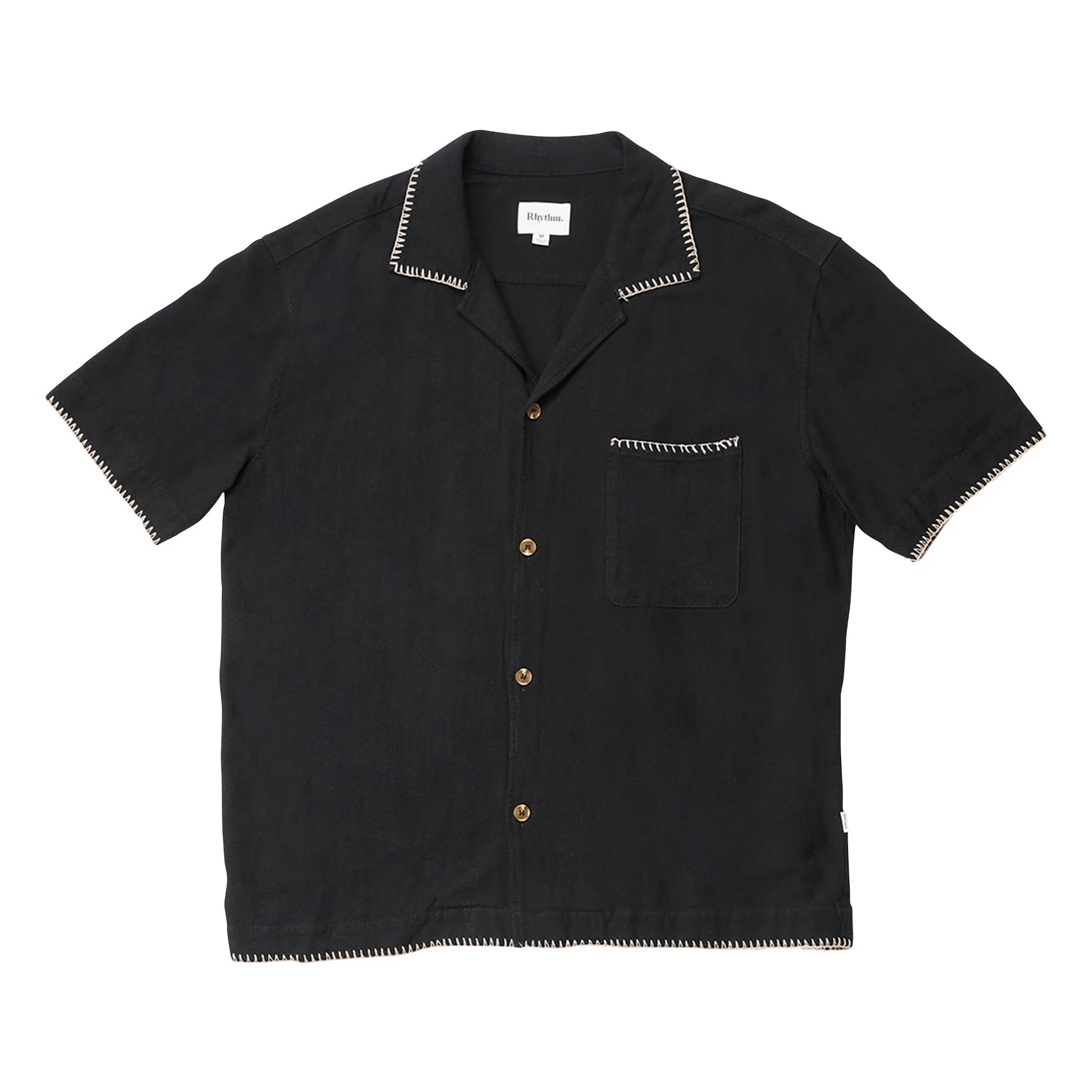 Rhythm Black Relaxed Whip Short Sleeve Shirt