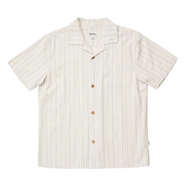 Shirt Kurzarm Vacation Gestreift | Cremefarben