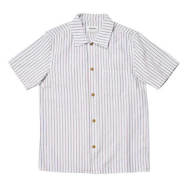 Striped Short Sleeve Shirt | Light grey