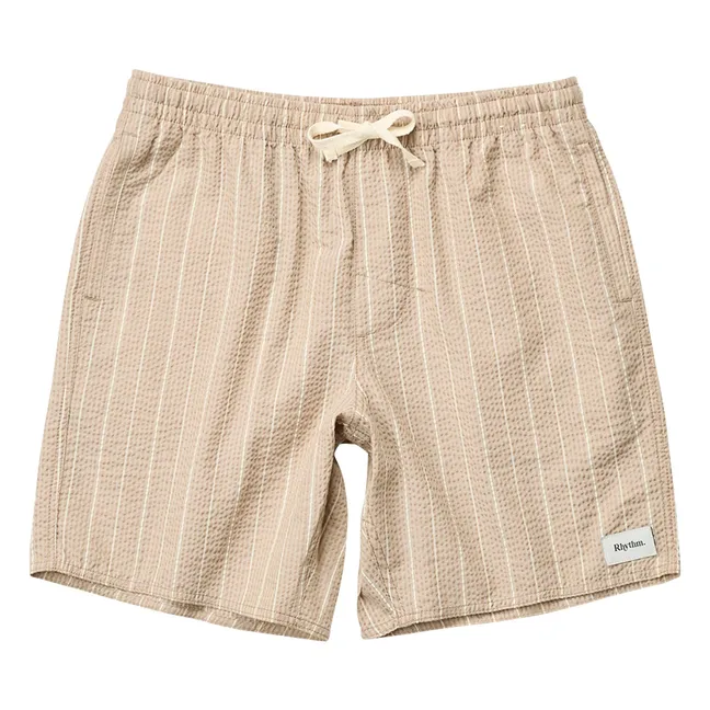 Gestreifte Jam Shorts  | Dunkelbeige