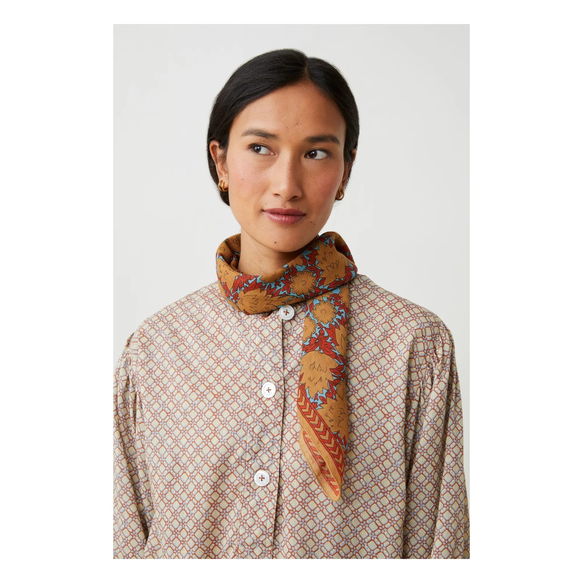 Foulard Ajmer N°791 Coton | Camel- Image produit n°0