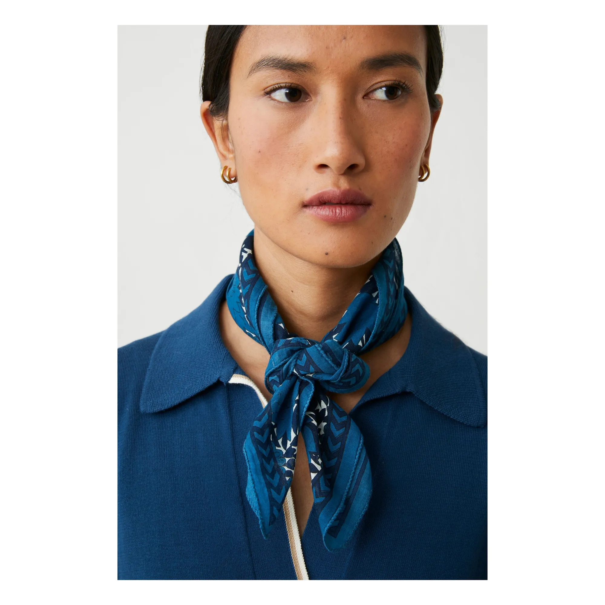 Foulard Ajmer N°791 Coton | Indigo- Image produit n°3
