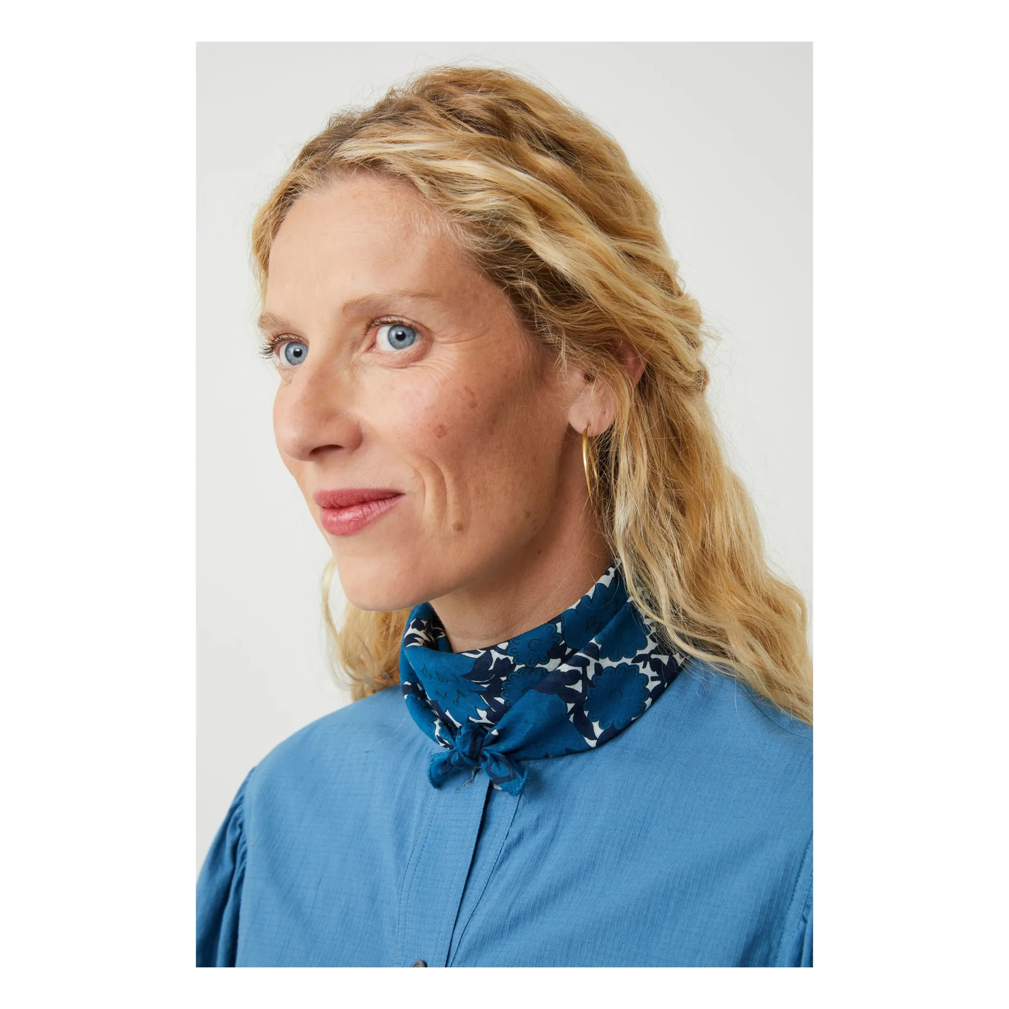 Foulard Ajmer N°791 Coton | Indigo- Image produit n°2