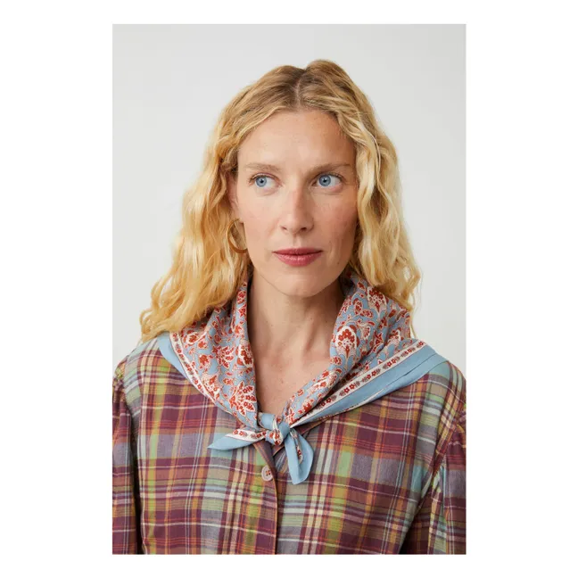 Foulard India N°764 Coton | Bleu