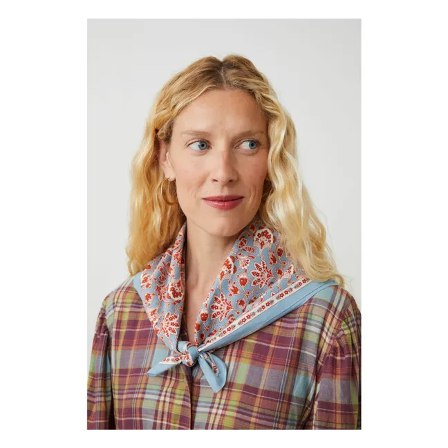 Foulard India N°764 Coton | Bleu