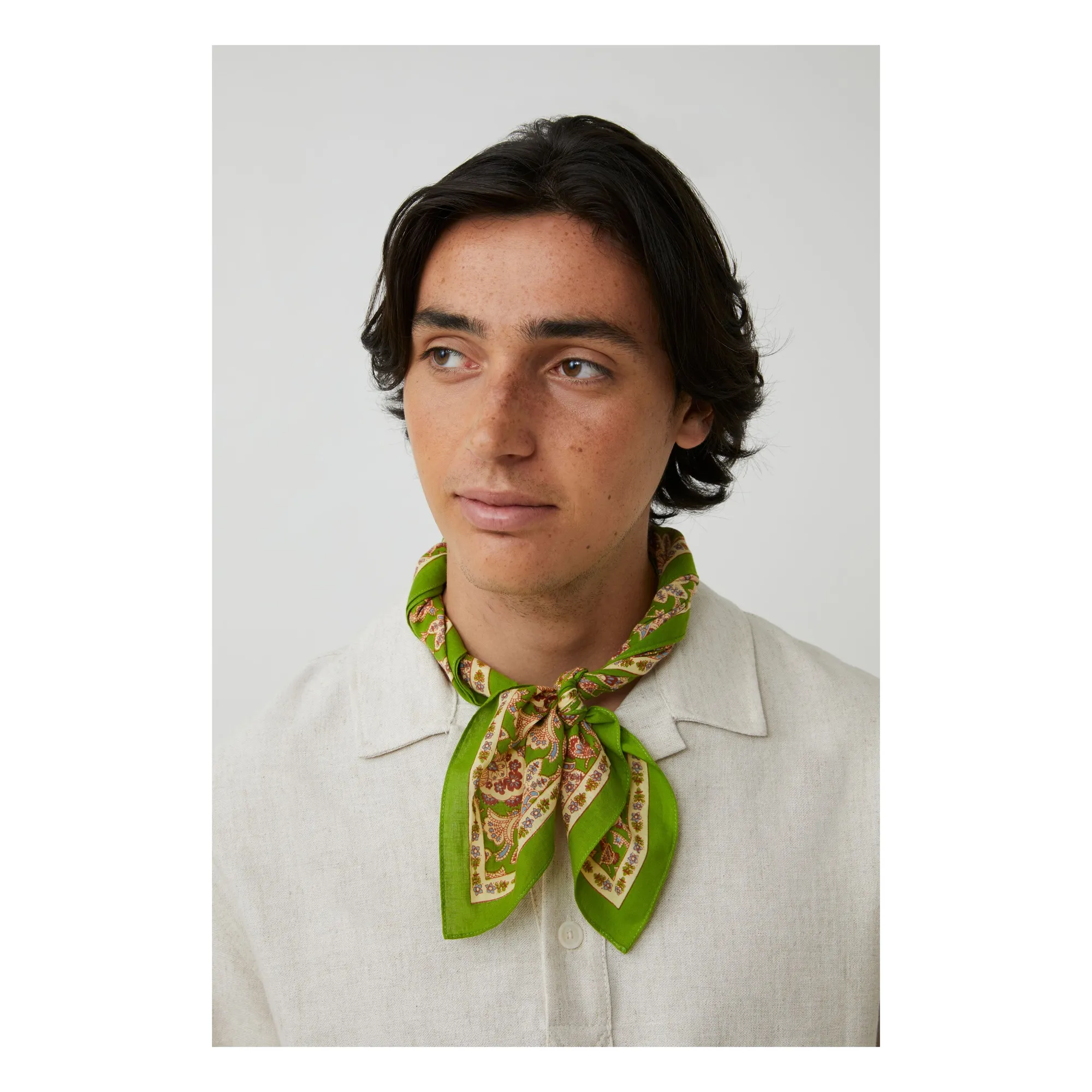 Foulard India N°764 Coton | Matcha- Image produit n°1