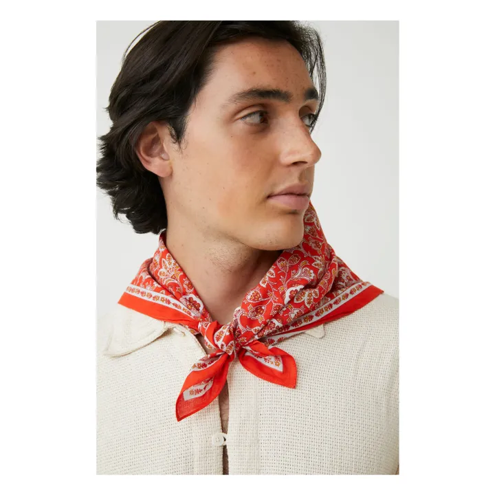 Bufanda India N°764 Algodón | Coral- Imagen del producto n°2