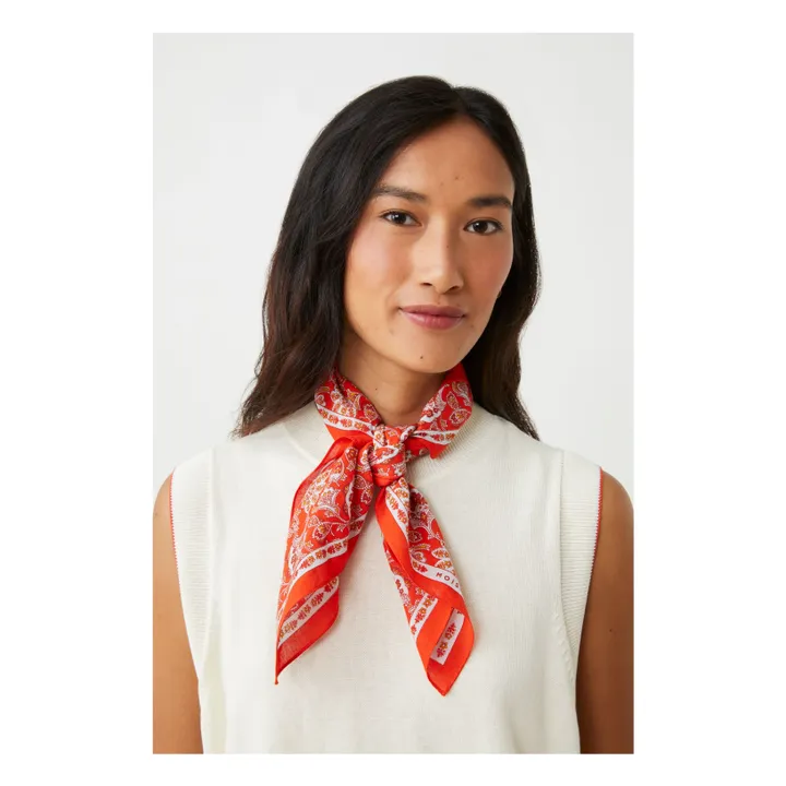 Bufanda India N°764 Algodón | Coral- Imagen del producto n°0